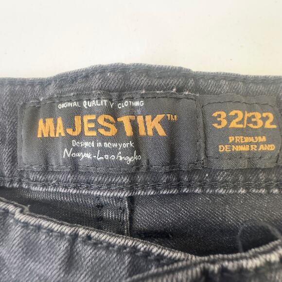 Men’s Moto skinny ripped inlaid embellished mid rise Majestik jeans distressed - Picture 4 of 15